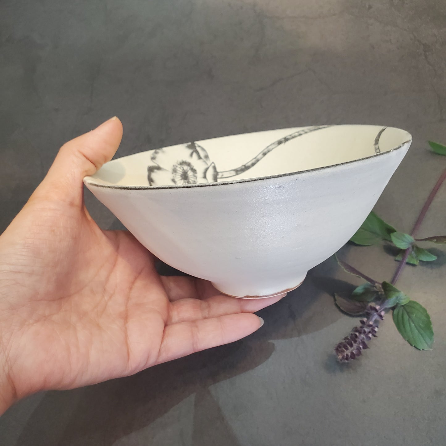 掻き落としbowl「芥子」