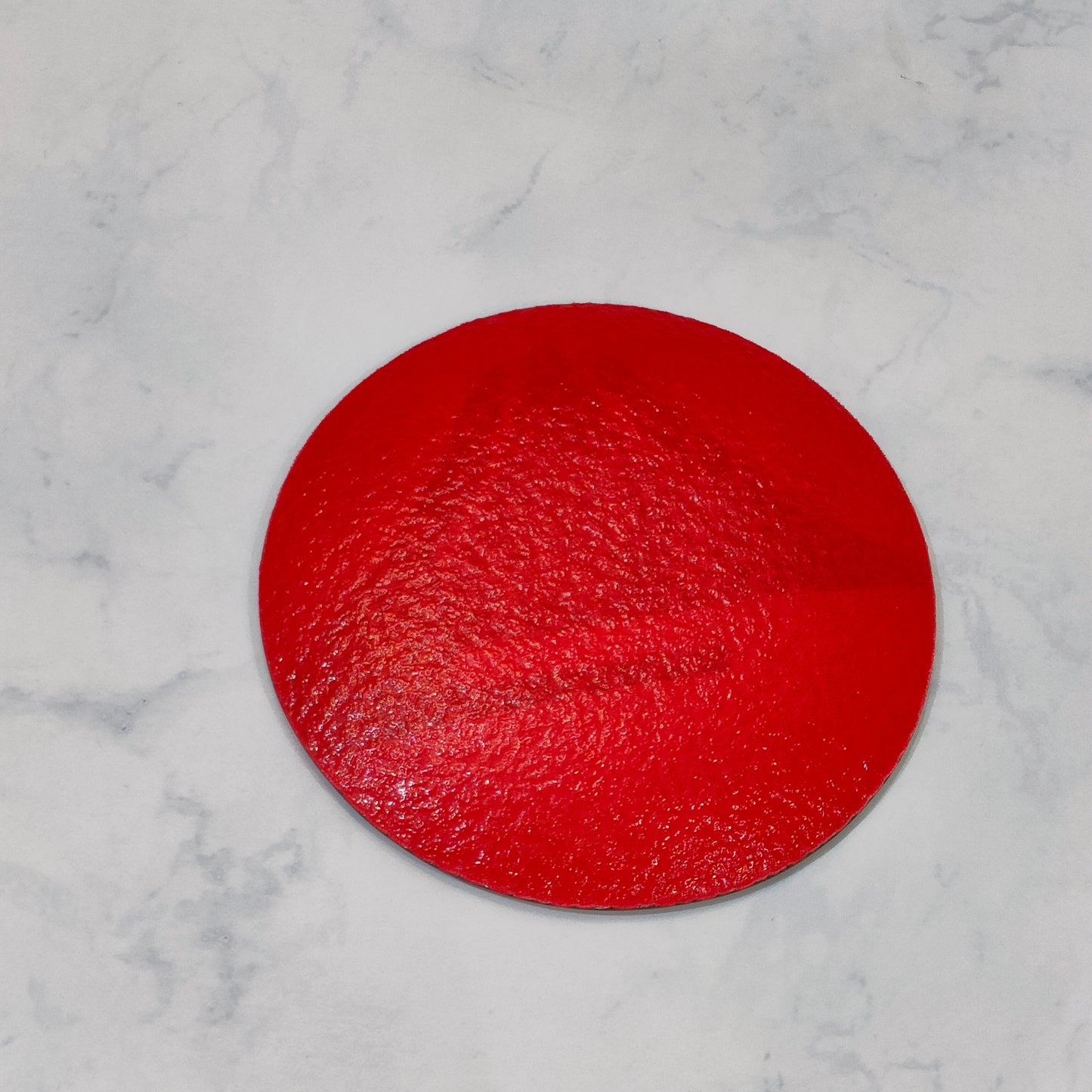 金彩ガラス皿 赤富士(豆皿10cm・丸形)