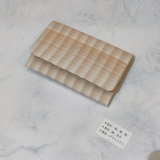カードケース(三つ折り)2106PK-3M12(植物染料・絹・金糸)