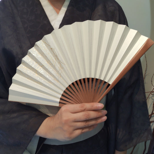 金彩扇子 箔図 image2 白