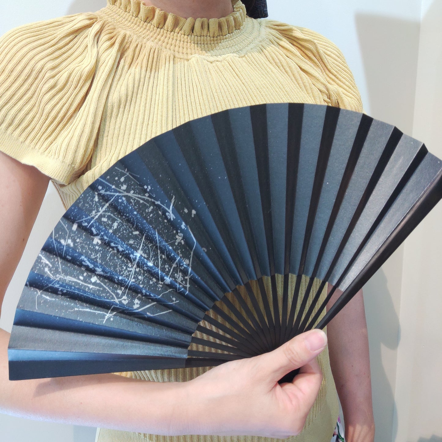 金彩扇子 箔図 image2 黒