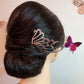 wave and butterfly tuft of hair kanzashi