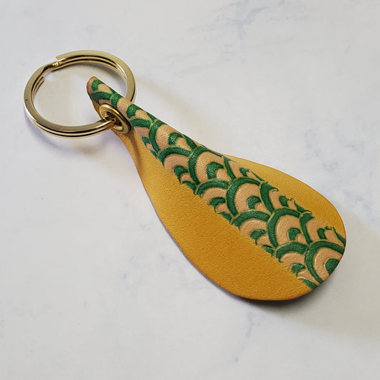 Seigaiha・cowhide key ring