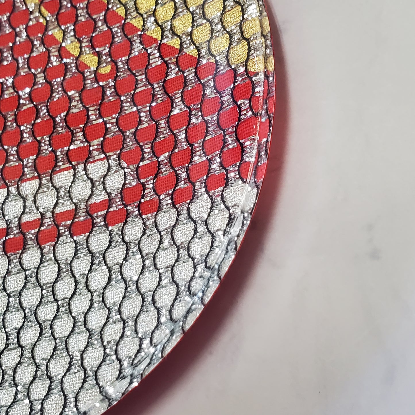 金彩ガラス皿 赤富士（豆皿10cm・丸形）