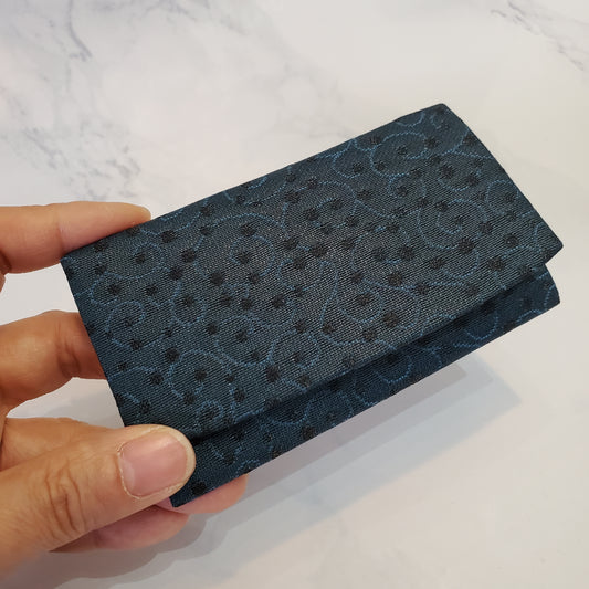 Nishijin Woven Card Case Blue x Black