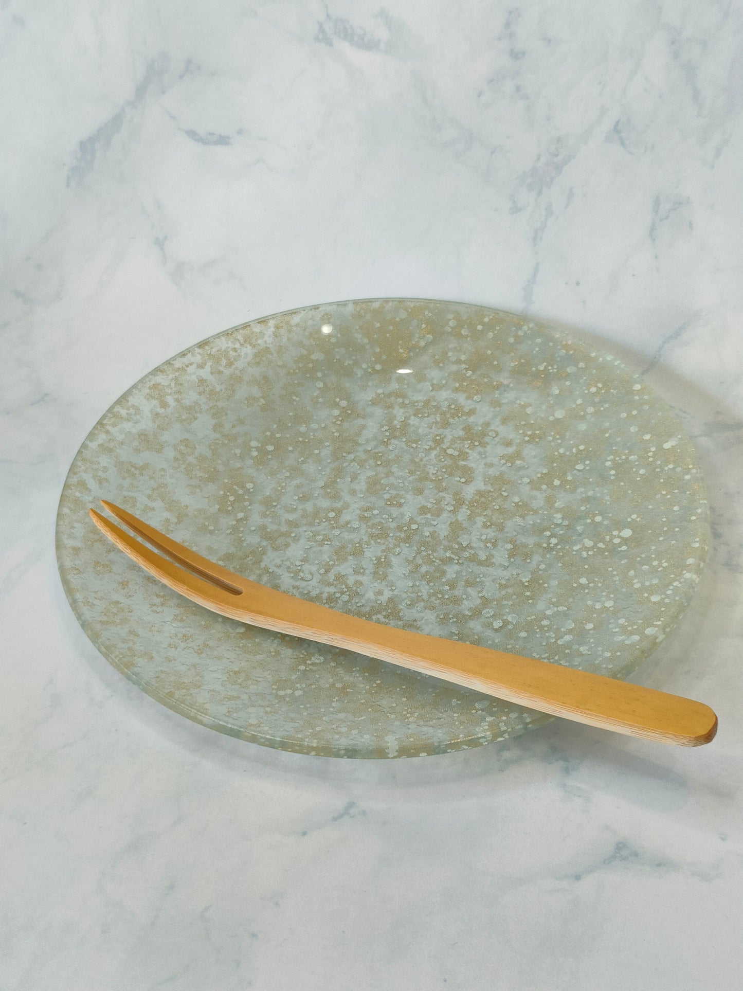 Kinsai Glass Dish, Bubble, Silver (15cm, Round)