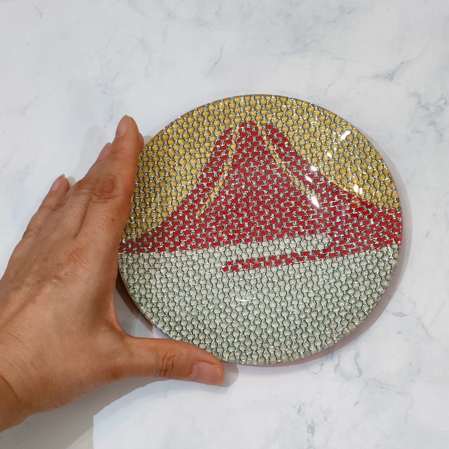 Gold plate Red Fuji (Large 15cm, round shape)