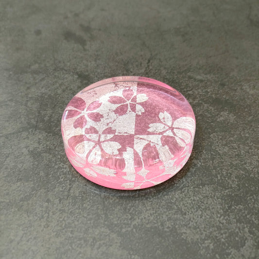 Kinsai Glass Paperweight Sakura Pink (7cm, Round)