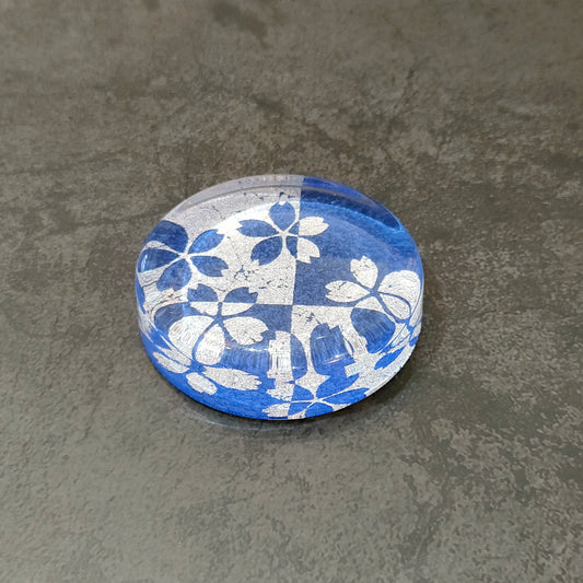 Kinsai Glass Paperweight Sakura Blue (7cm, Round)