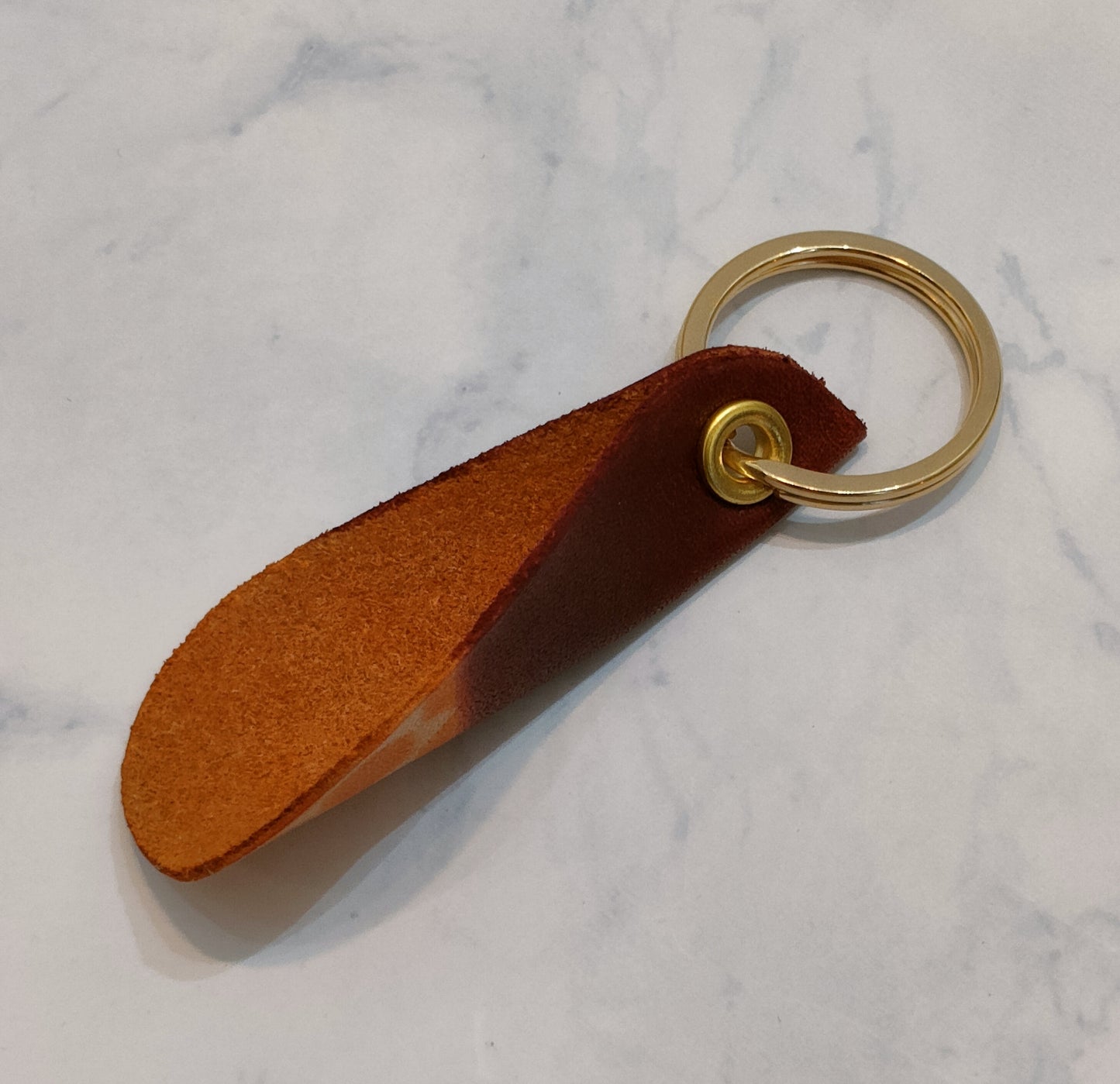 Kagome/cowhide key ring